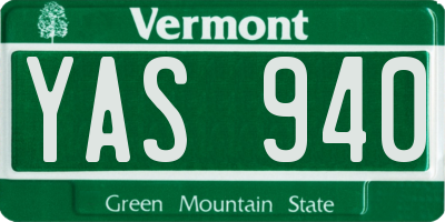 VT license plate YAS940