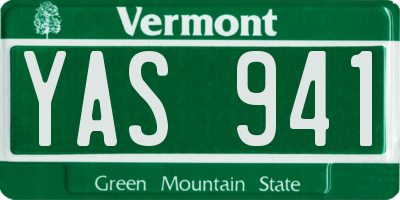 VT license plate YAS941