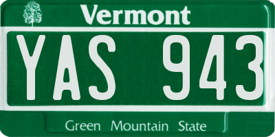 VT license plate YAS943