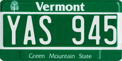 VT license plate YAS945