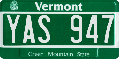 VT license plate YAS947