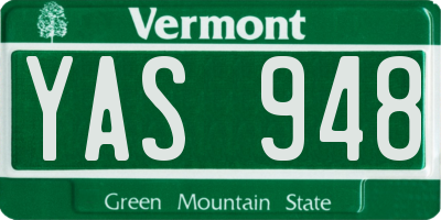 VT license plate YAS948