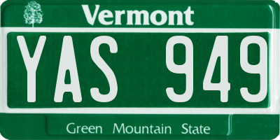 VT license plate YAS949