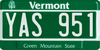 VT license plate YAS951