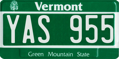 VT license plate YAS955