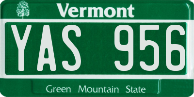 VT license plate YAS956