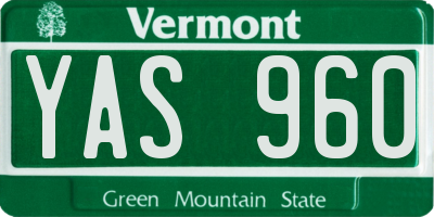 VT license plate YAS960