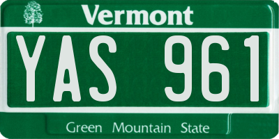VT license plate YAS961
