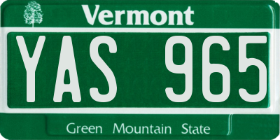 VT license plate YAS965