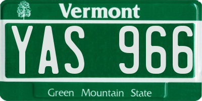 VT license plate YAS966