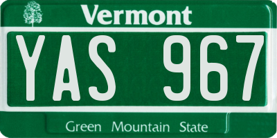VT license plate YAS967