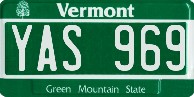 VT license plate YAS969