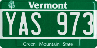 VT license plate YAS973