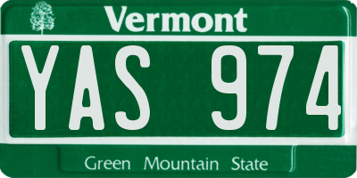 VT license plate YAS974