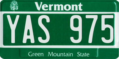 VT license plate YAS975