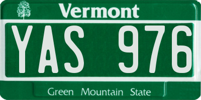 VT license plate YAS976