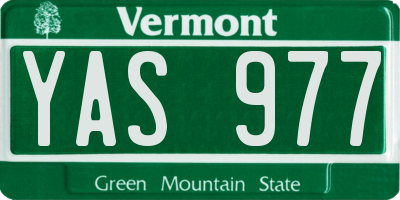 VT license plate YAS977