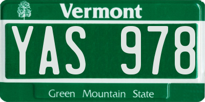VT license plate YAS978