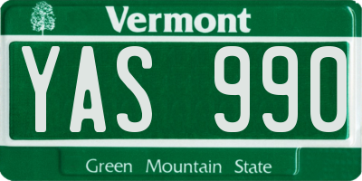 VT license plate YAS990