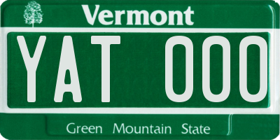 VT license plate YAT000