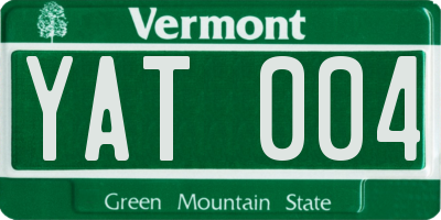 VT license plate YAT004