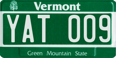 VT license plate YAT009