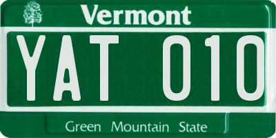 VT license plate YAT010