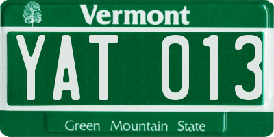 VT license plate YAT013