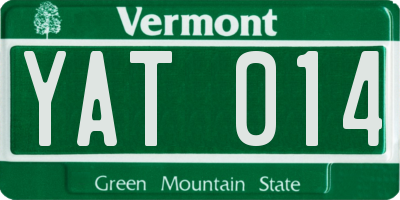 VT license plate YAT014