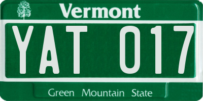 VT license plate YAT017