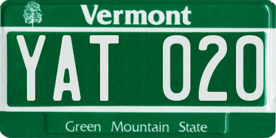 VT license plate YAT020