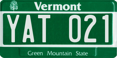 VT license plate YAT021