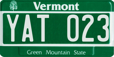 VT license plate YAT023