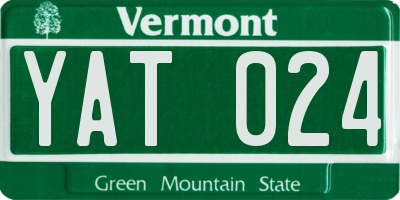 VT license plate YAT024