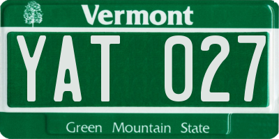 VT license plate YAT027
