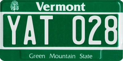 VT license plate YAT028