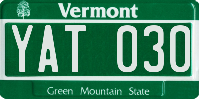VT license plate YAT030