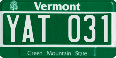 VT license plate YAT031