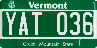 VT license plate YAT036