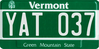 VT license plate YAT037