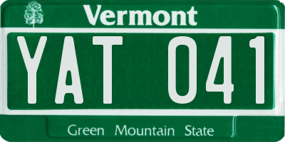 VT license plate YAT041