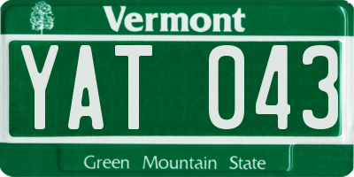 VT license plate YAT043