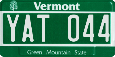 VT license plate YAT044