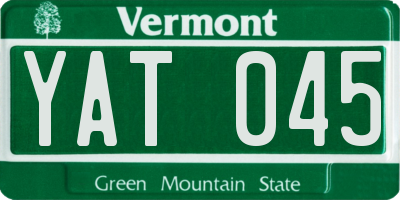 VT license plate YAT045