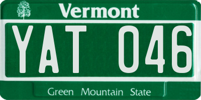 VT license plate YAT046