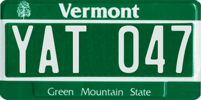 VT license plate YAT047