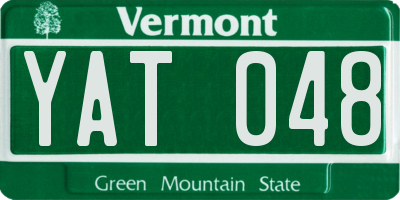 VT license plate YAT048