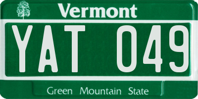 VT license plate YAT049