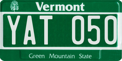 VT license plate YAT050