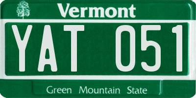 VT license plate YAT051